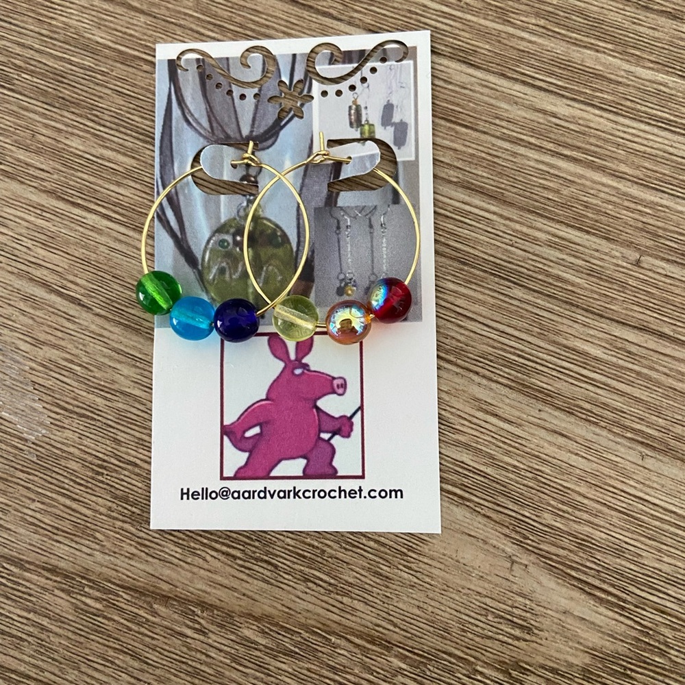 Bead hoop earrings